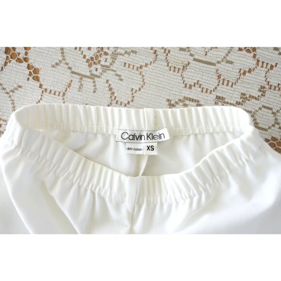 Vtg 80s Calvin Klein White Cotton Stretch Twill Pull-On Skinny Pants sz XS - Picture 5 of 8